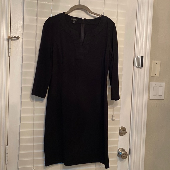 Black Ponte Knit Dress Long Sleeve Nearly New - Picture 1 of 5